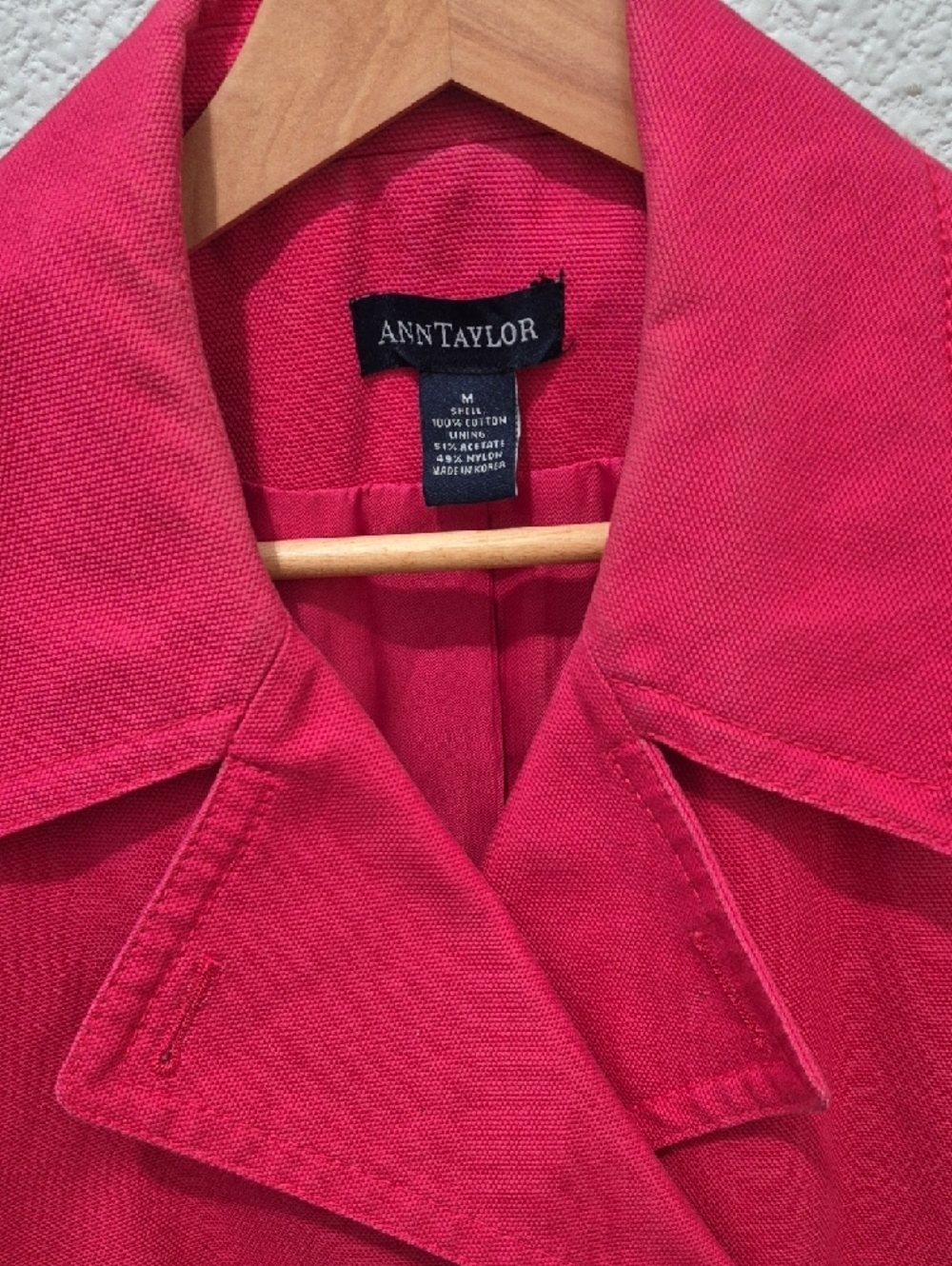 Ann Taylor Hot Pink Cotton Jacket In Medium - Picture 6 of 6